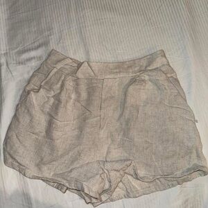 Altar'd State High Waist Linen Shorts - Beige